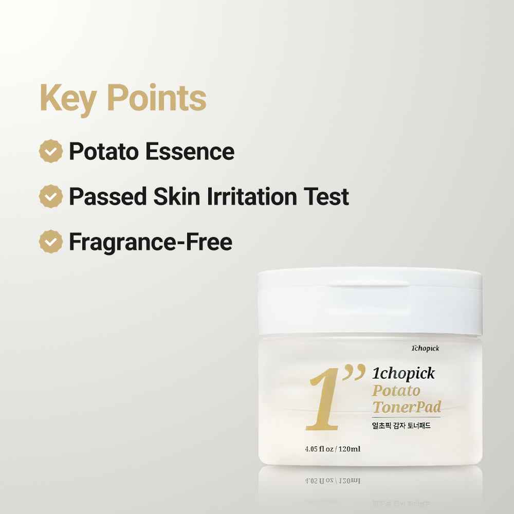 1CHOPICK Potato Toner Pad 120ml 60pads I Korei po Polskę — piękno napędzane ziemniakiem.