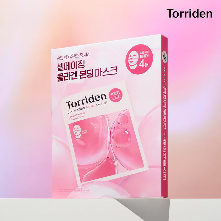 Torriden CELLMAZING Firming Gel Mask (4szt) I Liftingująca maska hydrożelowa z kolagenem – efekt „glass skin” i jędrność