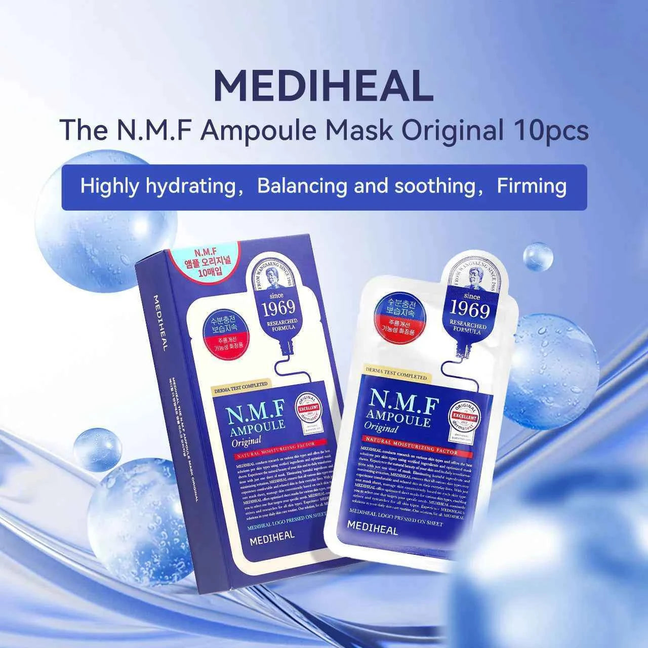 MEDIHEAL N.M.F Ampoule Mask (10szt Box) — Maska w płachcie z kompleksem N.M.F since 1969