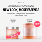 LICORNE Salmon DNA Toning Pad 70 płatków / 230ml (B Grade — 10% rabatu)