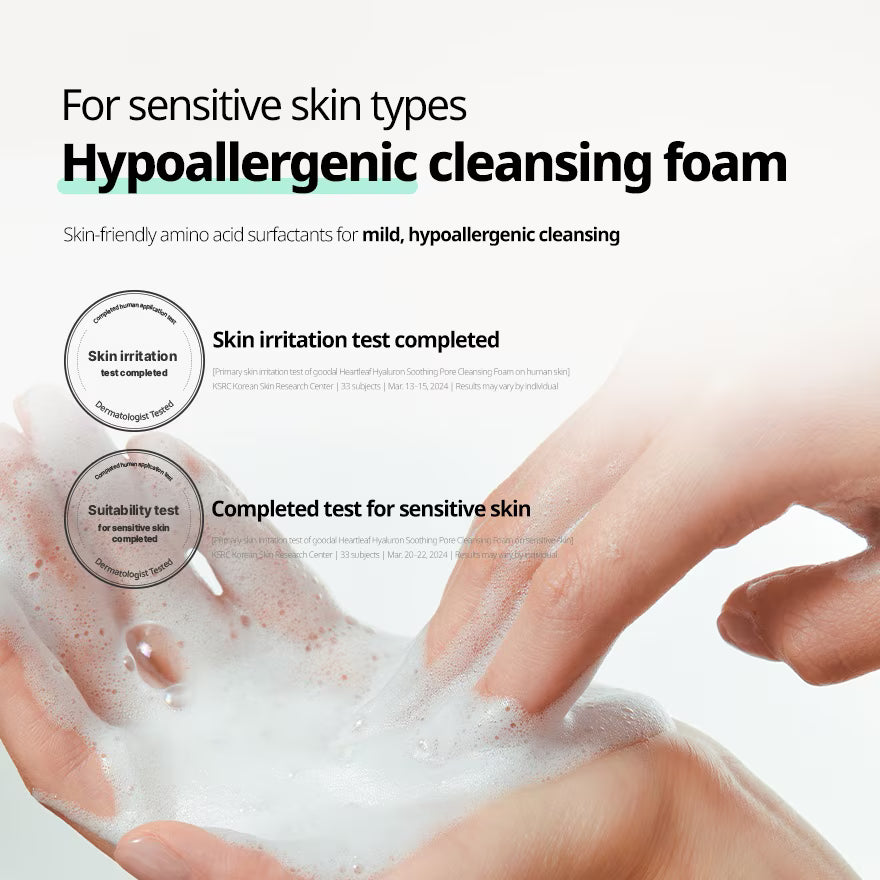 GOODAL Heartleaf Hyaluron Soothing Pore Cleansing Foam I Kojąca pianka oczyszczająca z heartleaf – pory, sebum i nawilżenie
