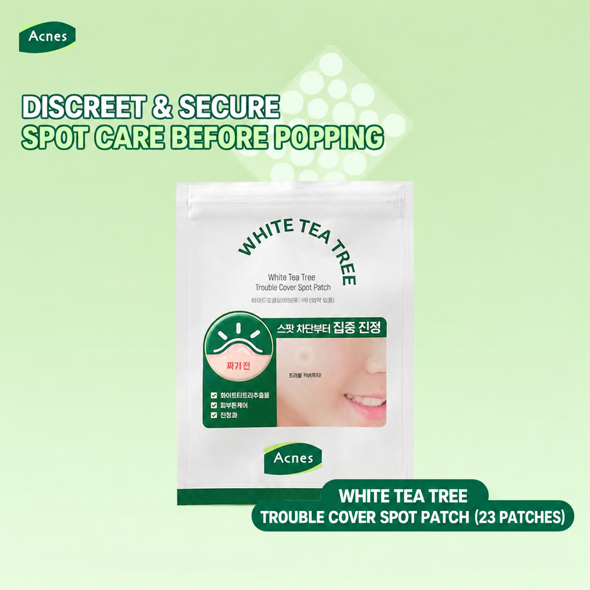ACNES White Tea Tree Trouble Cover Spot Patch 23szt | Przed wyciskaniem