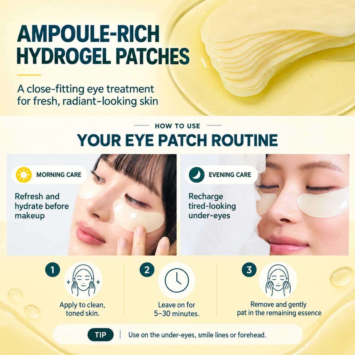 BONCEPT Vita C Ampoule Eye Gel Patch 12szt | Sprężyste hydrożelowe płatki