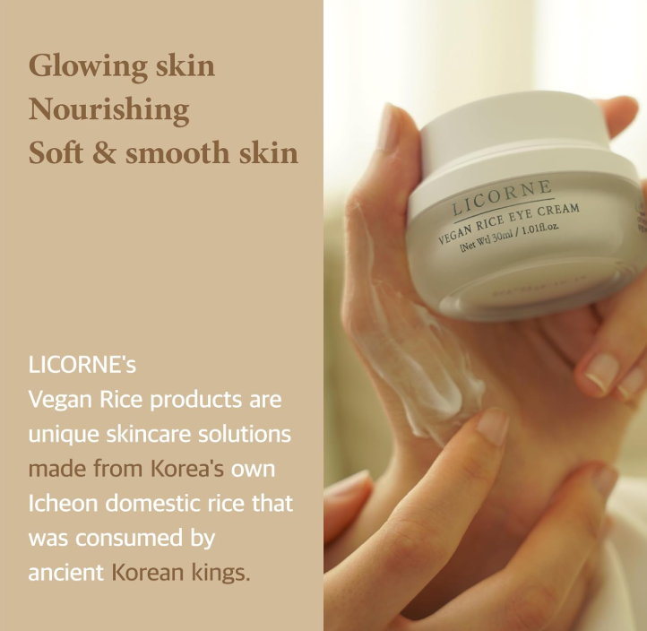 LICORNE Vegan Rice Eye Cream 30ml I Przeciwzmarszczkowy krem pod oczy