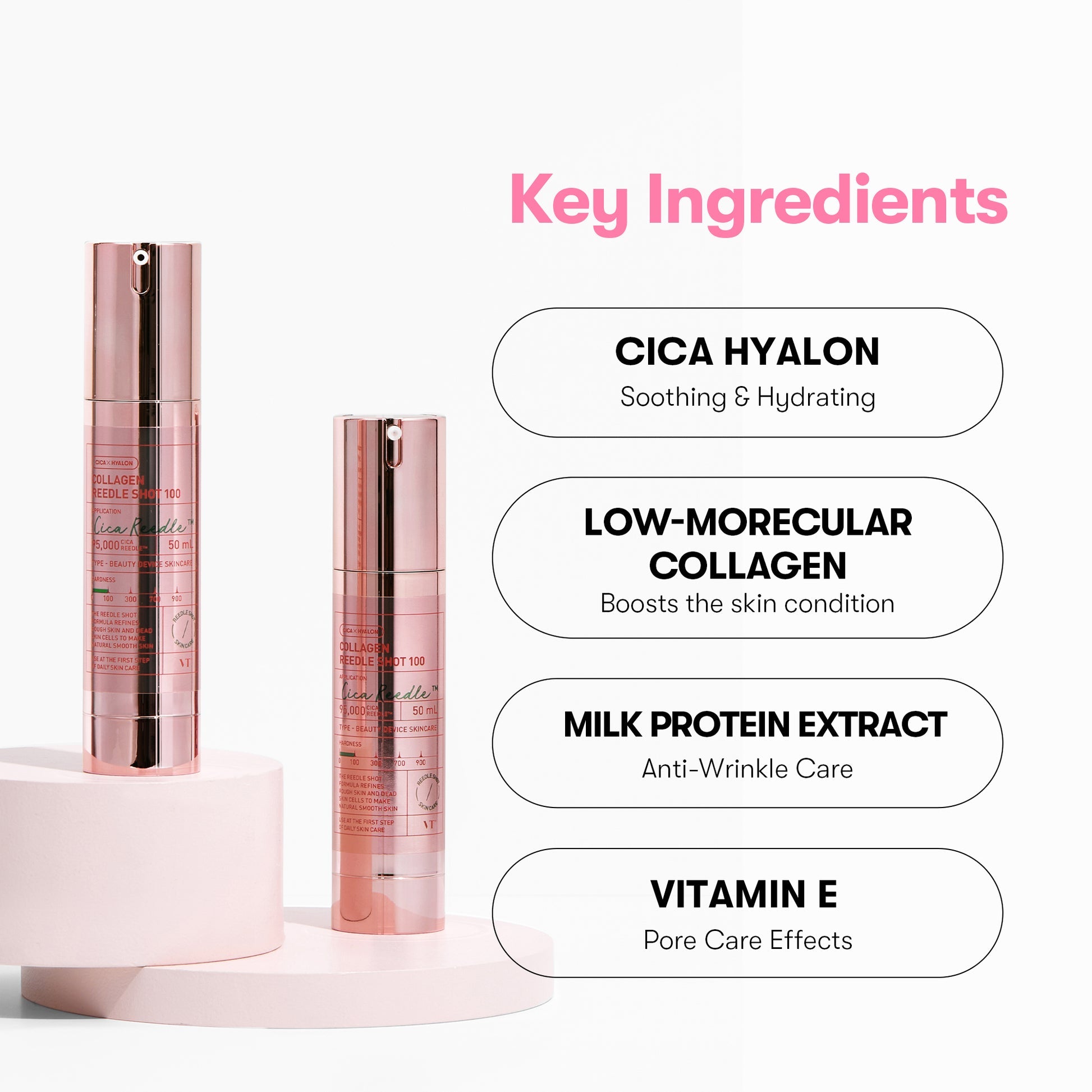 VT COSMETIC Collagen Reedle Shot 100 – Booster kolagenowy do twarzy I 50ml