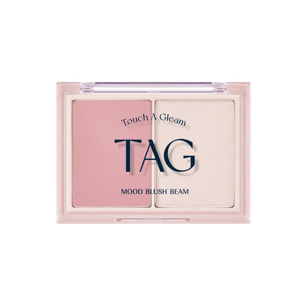 TAG Mood Blush Beam 02 Fair Mauve I Róż + rozświetlacz w chłodnym odcieniu dla efektu soft glow