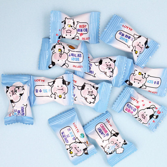 Lotte Malang Cow Cukierki Mleczne Miękkie 158g (Big 45szt) | Puszyste Żelki o Smaku Chmurki