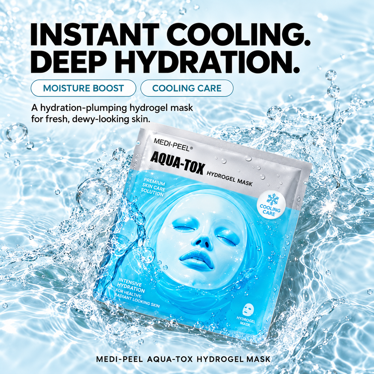 MEDI-PEEL Aqua-Tox Hydrogel Mask 33g | Chłodzący hydrożel dla świeżej i pełniejszej skóry