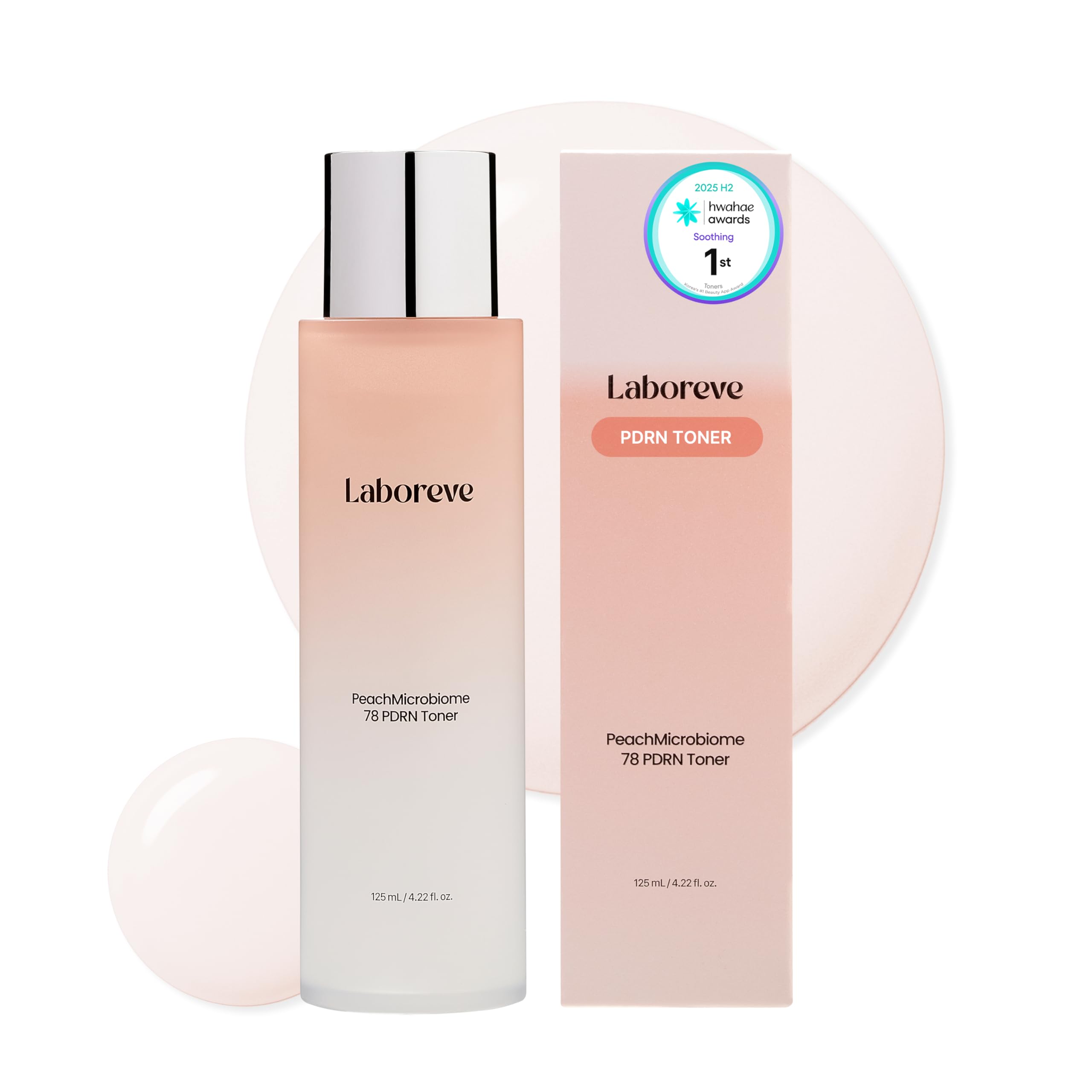 Laboreve Peach Microbiome 78% PDRN Toner – Ujędrniający i Regenerujący Tonik z PDRN i Mikrobiomem 78%