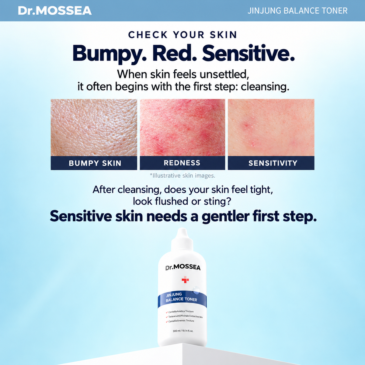 Dr. MOSSEA Jinjung Balance Toner 300ml | Kojąca pielęgnacja skóry trądzikowej