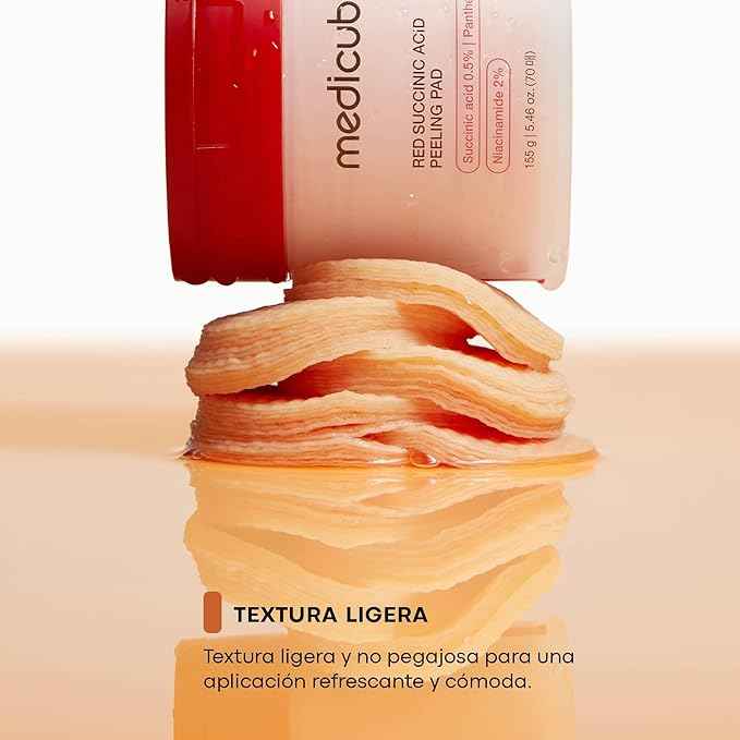 MEDICUBE Red Succinic Acid Peeling Pad 155g (70 szt.) – Złuszczające Płatki Przeciwtrądzikowe z Kwasem Bursztynowym