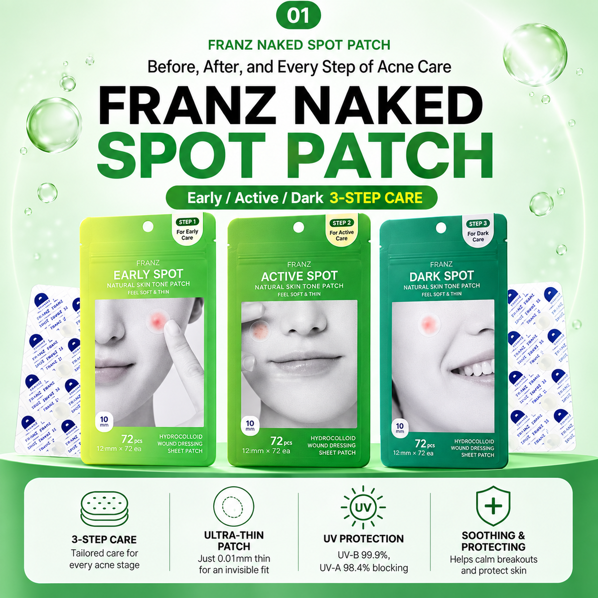 FRANZ Naked Active Spot Patch 72 szt | Science