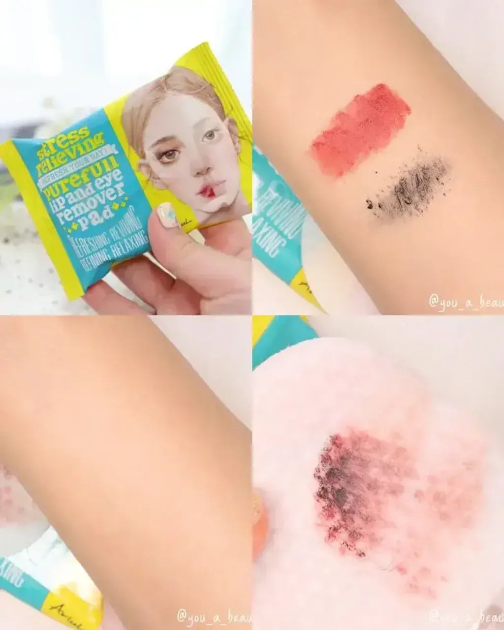 ARIUL Stress Relieving Lip & Eye Remover Pads 30 Stk. | Beruhigende Pads zum Entfernen von Augen- und Lippen-Make-up
