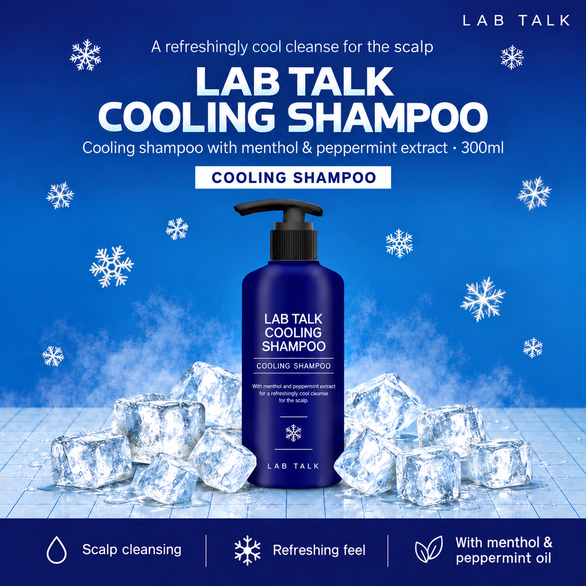 LAB TALK Cooling Shampoo 300ml | Świeżość i uczucie chłodzenia podczas mycia włosów