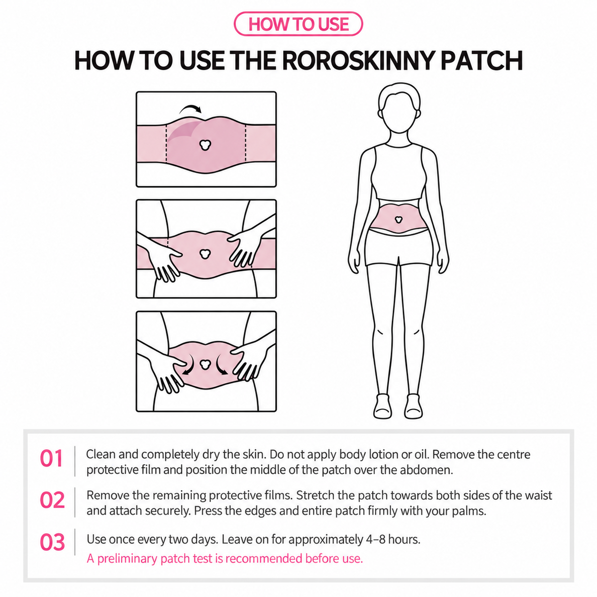 ROROSKINNY Plastry na brzuch redukujące widoczność cellulitu | 3szt