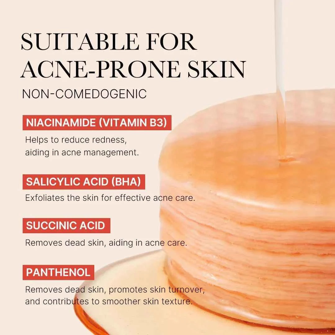 MEDICUBE Red Succinic Acid Peeling Pad 155g (70 szt.) – Złuszczające Płatki Przeciwtrądzikowe z Kwasem Bursztynowym