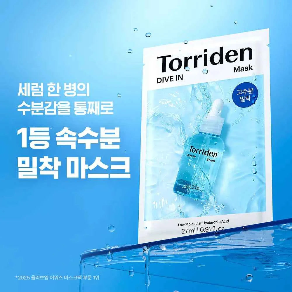 Torriden DIVE-IN Low Molecular Hyaluronic Acid Mask Box(27ml x 13szt) I special edition (10+3)