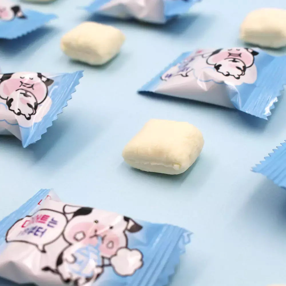 Lotte Malang Cow Cukierki Mleczne Miękkie 158g (Big 45szt) | Puszyste Żelki o Smaku Chmurki