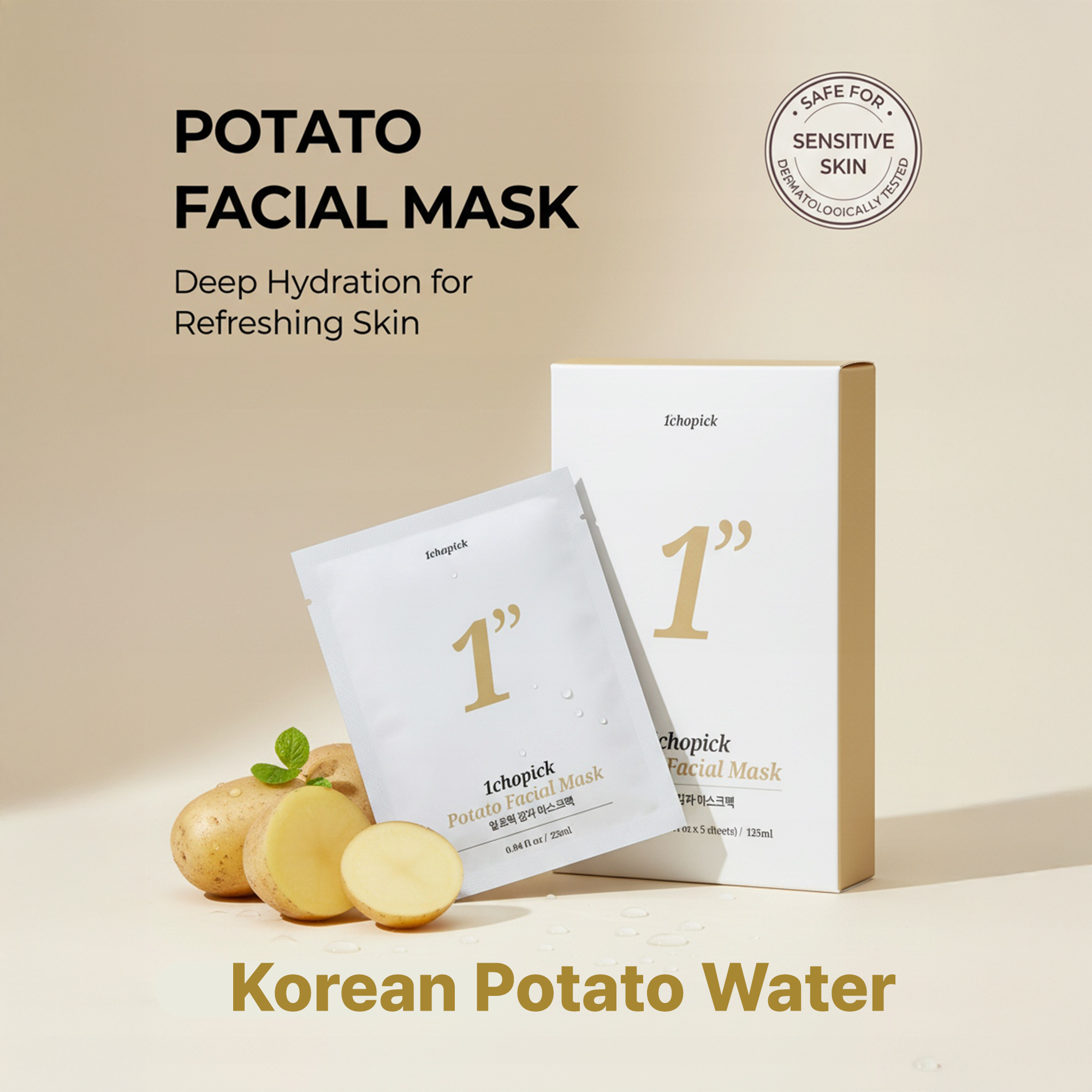 1CHOPICK Potato Facial Mask 5szt I Od Korei po Polskę — piękno napędzane ziemniakiem