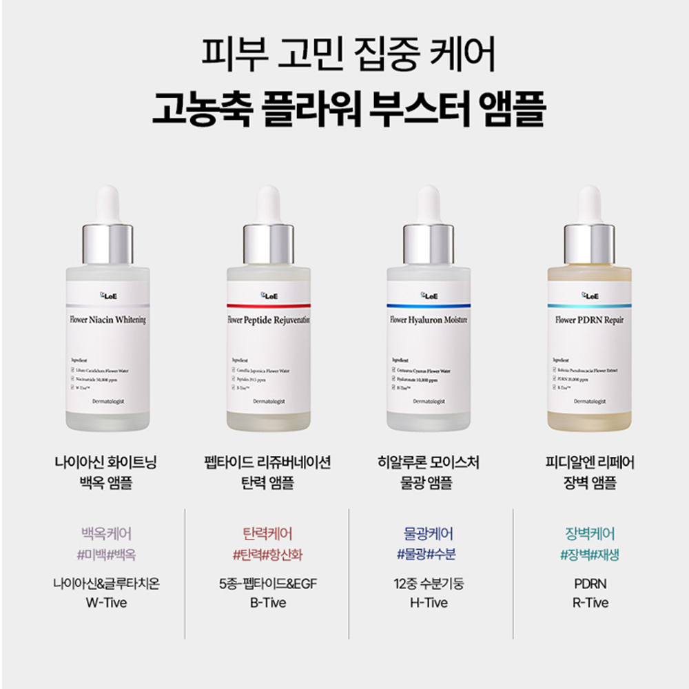 Dr.Lee Flower Peptide Rejuvenation Ampoule 50ml I Ampułka odmładzająca z peptydami – regeneracja, jędrność i wygładzenie
