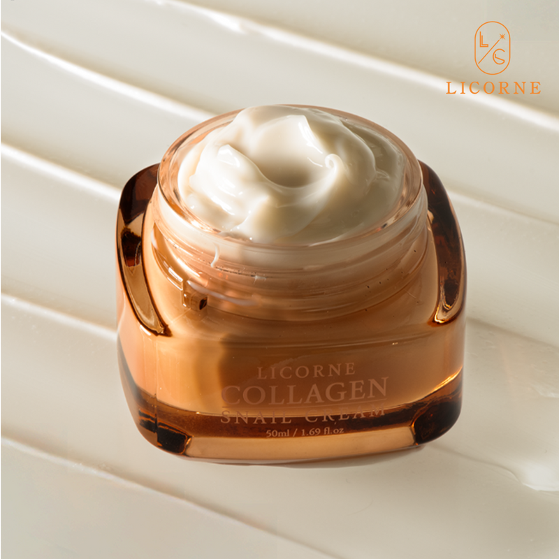 LICORNE Collagen Snail Krem 50ml I Przeciwstarzeniowy krem do twarzy z kolagenem i śluzem ślimaka - Aura3AM