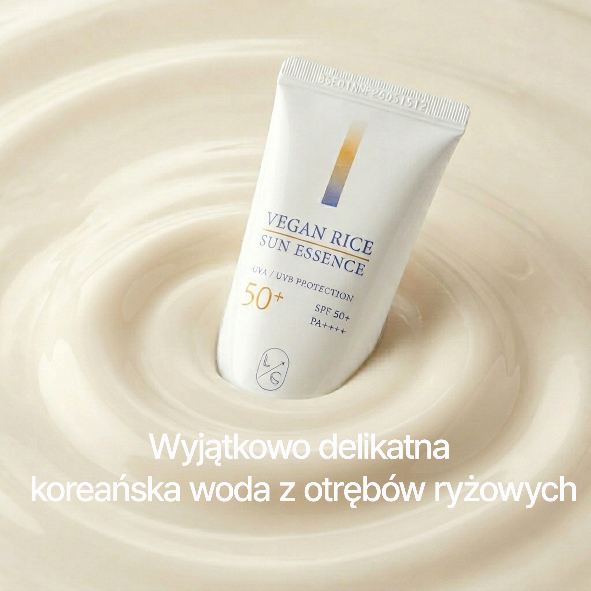LICORNE Vegan Rice Sun Essence 50m I Wyjątkowo delikatna koreańska woda z otrębów ryżowych