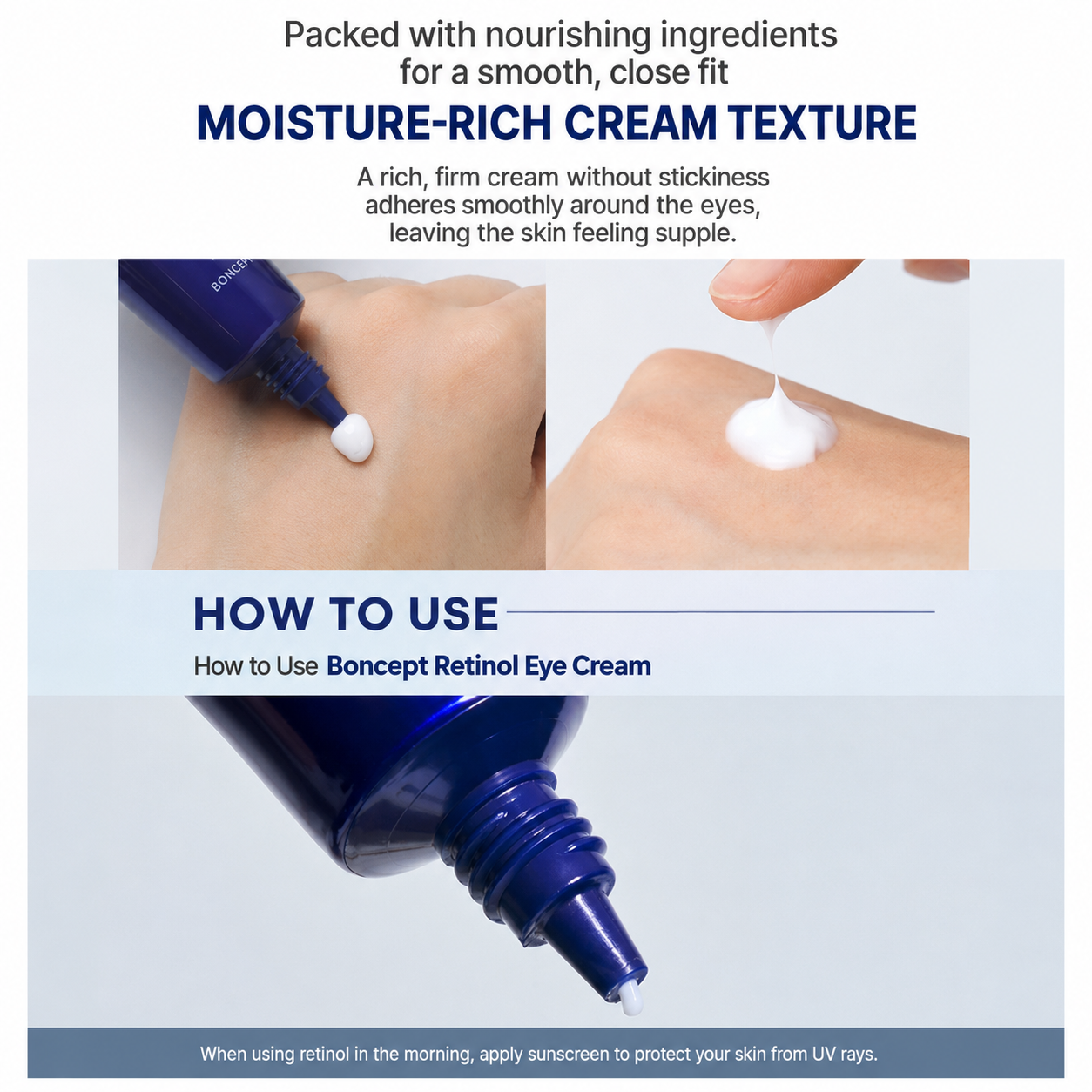Boncept Retinol Eye Cream 25ml I Codzienna pielęgnacja gładszej i jędrniejszej okolicy oczu