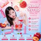 Berrisom Water Syrup Tatoo Tint 04.Plum Syrup I Delikatny Róż z Syropowym Połyskiem