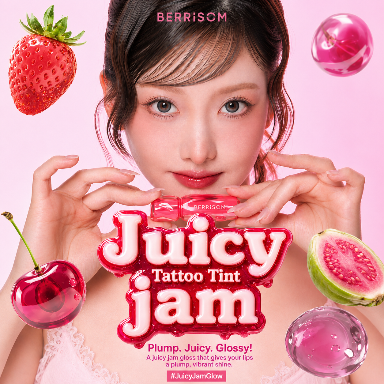 Berrisom Juicy Jam Tatoo Tint I 04.Guava Jam I Pełne usta z soczystym blaskiem