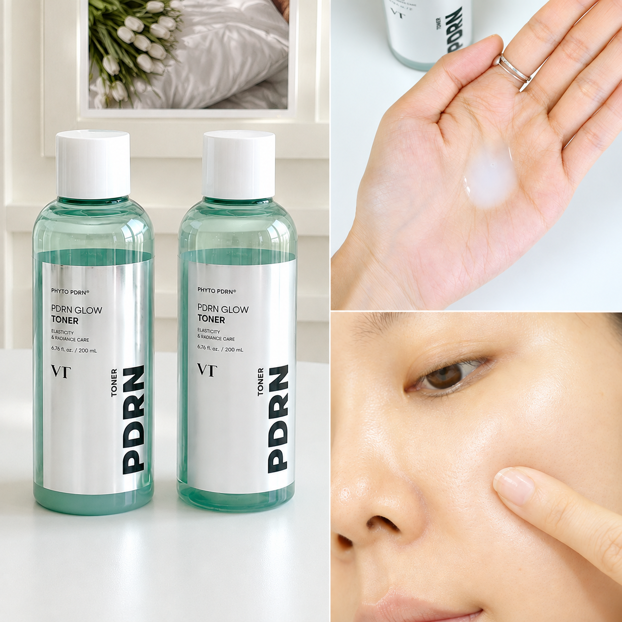 VT PDRN Glow Toner 200 ml | Delikatny, otulający kwiatowy zapach bez alergenów