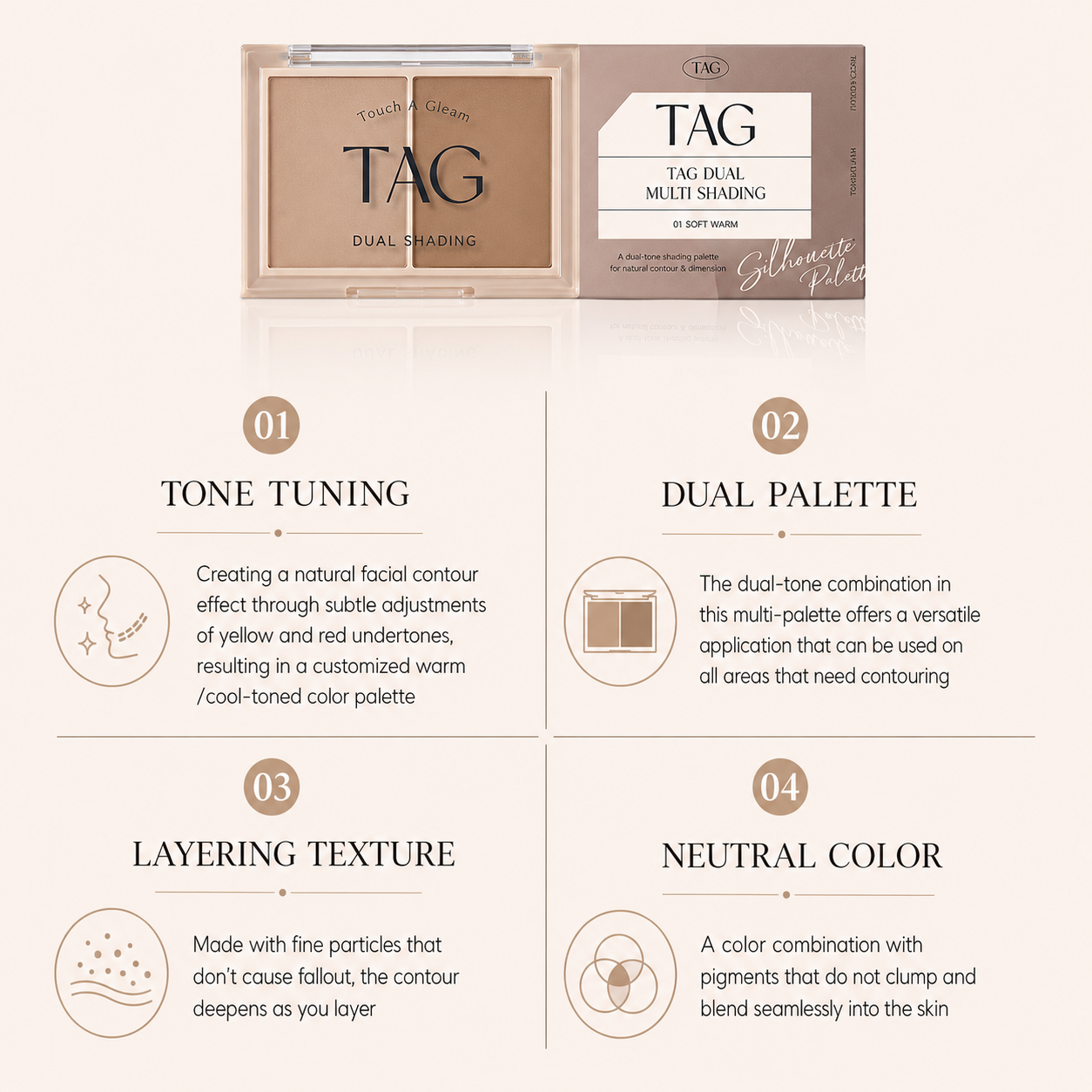 TAG dual multi shading 02 mono cool I Naturalny Kontur dla Chłodnych Tonów Skóry