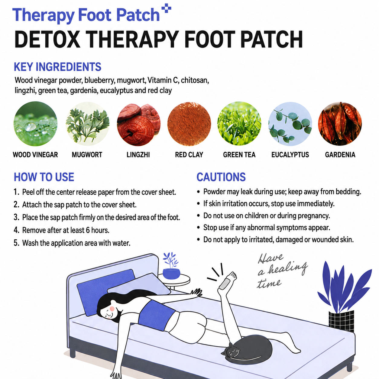 Therapy Foot Patch Blueberry 4gx2 I Wspomaga spokojny sen i pomaga zmniejszyć uczucie zmęczenia