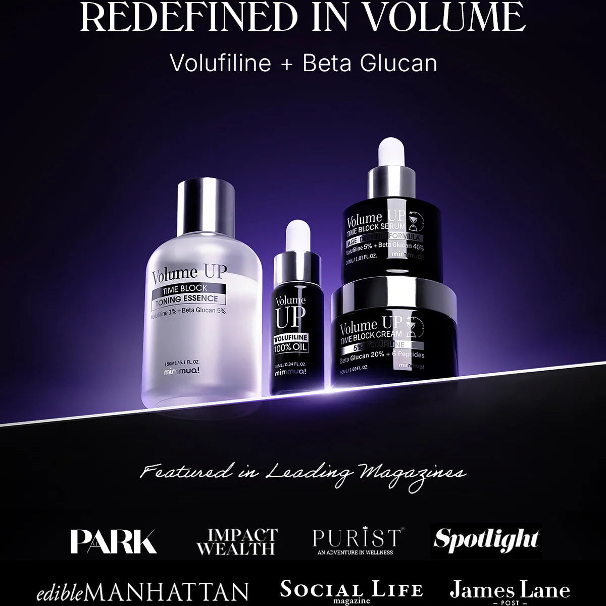 Mimmua! Volume UP Time Block Cream 50ml – Wypełniający Krem Przeciwstarzeniowy z 5% Wolufiliny i 6 Peptydami