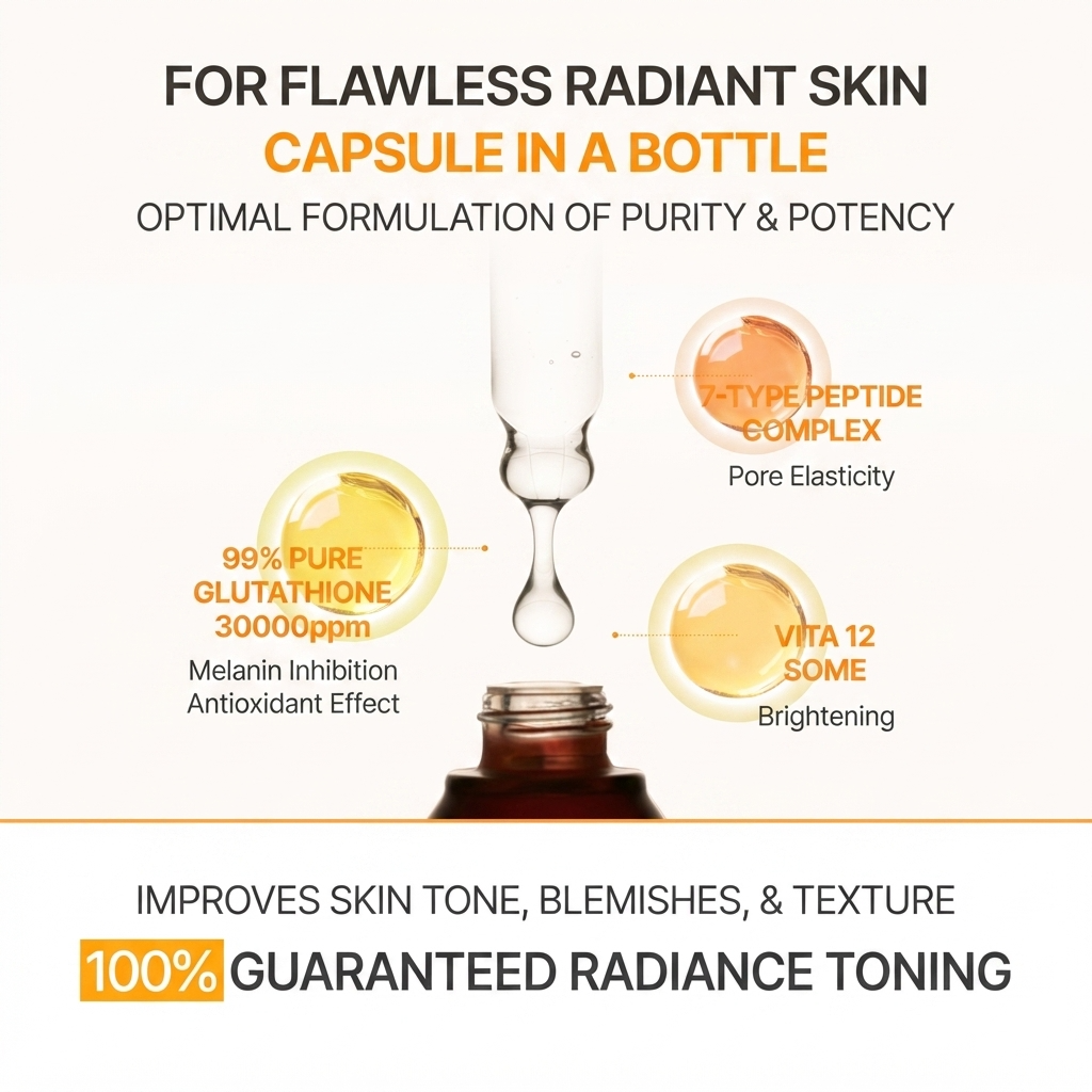 Deeponde Glutathione Toning Ampoule 40ml – Rozjaśniające i Przeciwstarzeniowe Serum z 99% Czystym Glutationem