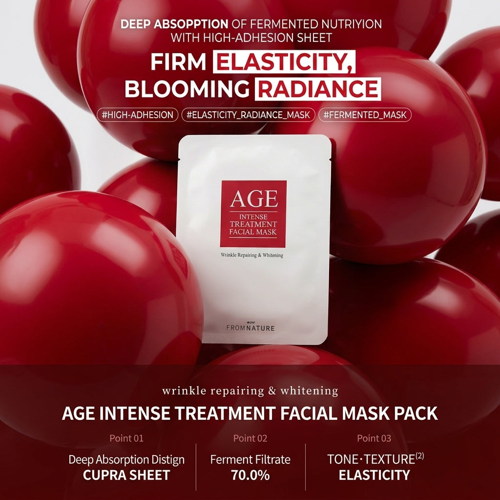 FROM NATURE Age Intense Treatment Facial Mask 23ml – Rozjaśniająco-Przeciwstarzeniowa Maska w Płachcie z 70% Galactomyces