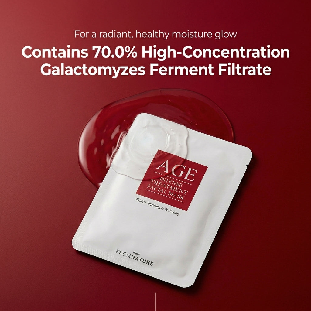 FROM NATURE Age Intense Treatment Facial Mask 23ml – Rozjaśniająco-Przeciwstarzeniowa Maska w Płachcie z 70% Galactomyces