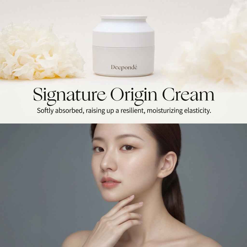 DEEPONDE Signature Origin Cream 60ml I Luksusowy Krem Silnie Regenerujący i Nawilżający z Grzybem Śnieżnym