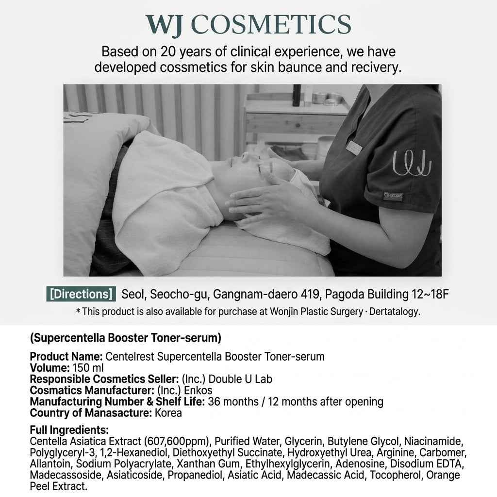 WJ Cosmetic SuperCentella Booster Toner-Serum (150ml) I Wiodącą Klinikę Chirurgii Plastycznej i Dermatologii