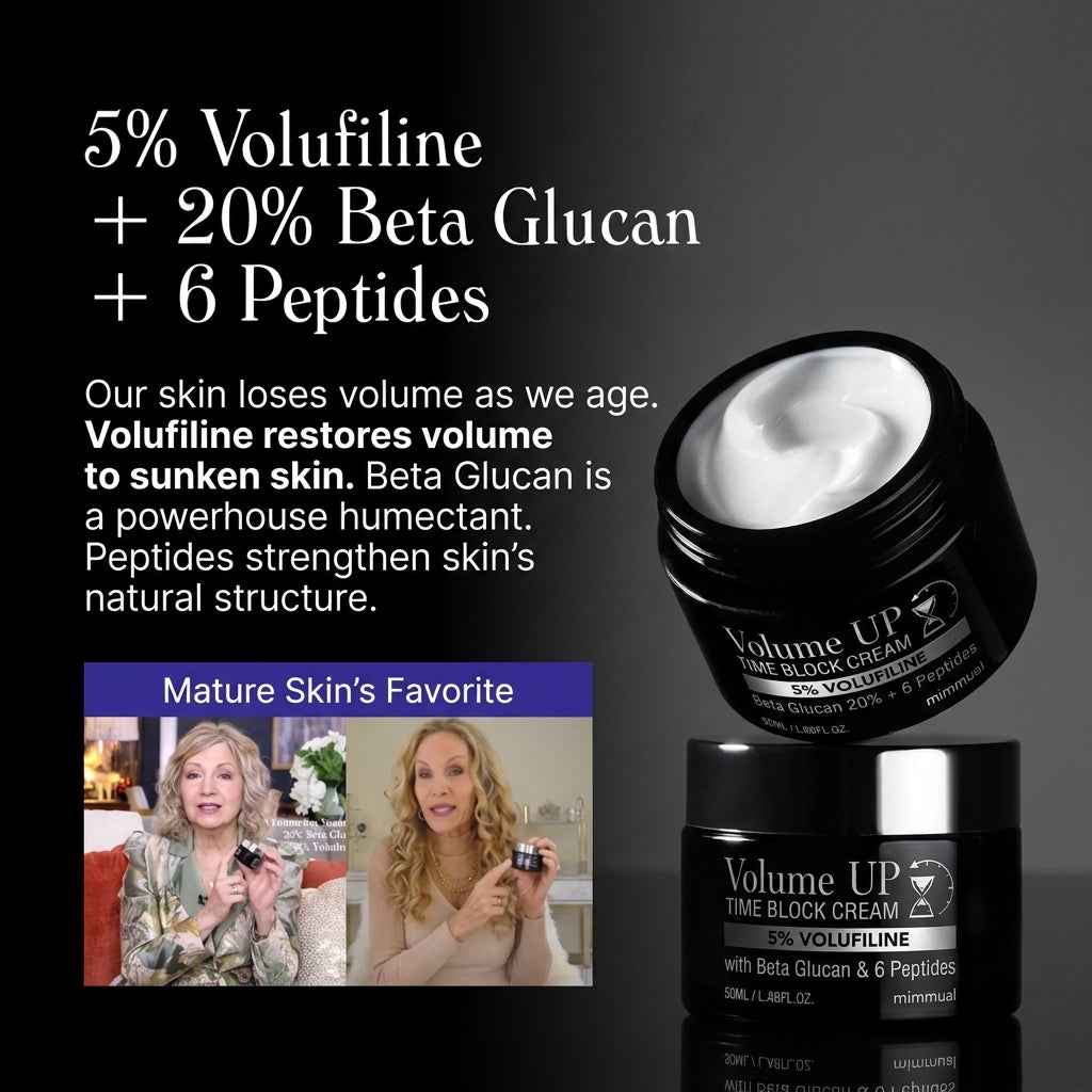 Mimmua! Volume UP Time Block Cream 50ml – Wypełniający Krem Przeciwstarzeniowy z 5% Wolufiliny i 6 Peptydami
