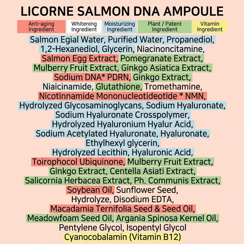 LICORNE Salmon DNA Ampoule 30ml I NMN, Ampułka z DNA łososia PDRN