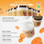 SKINFOOD Carrot Carotene Calming Water Pad (60szt) I Ekstrakt z Korzenia Marchwi (15%)