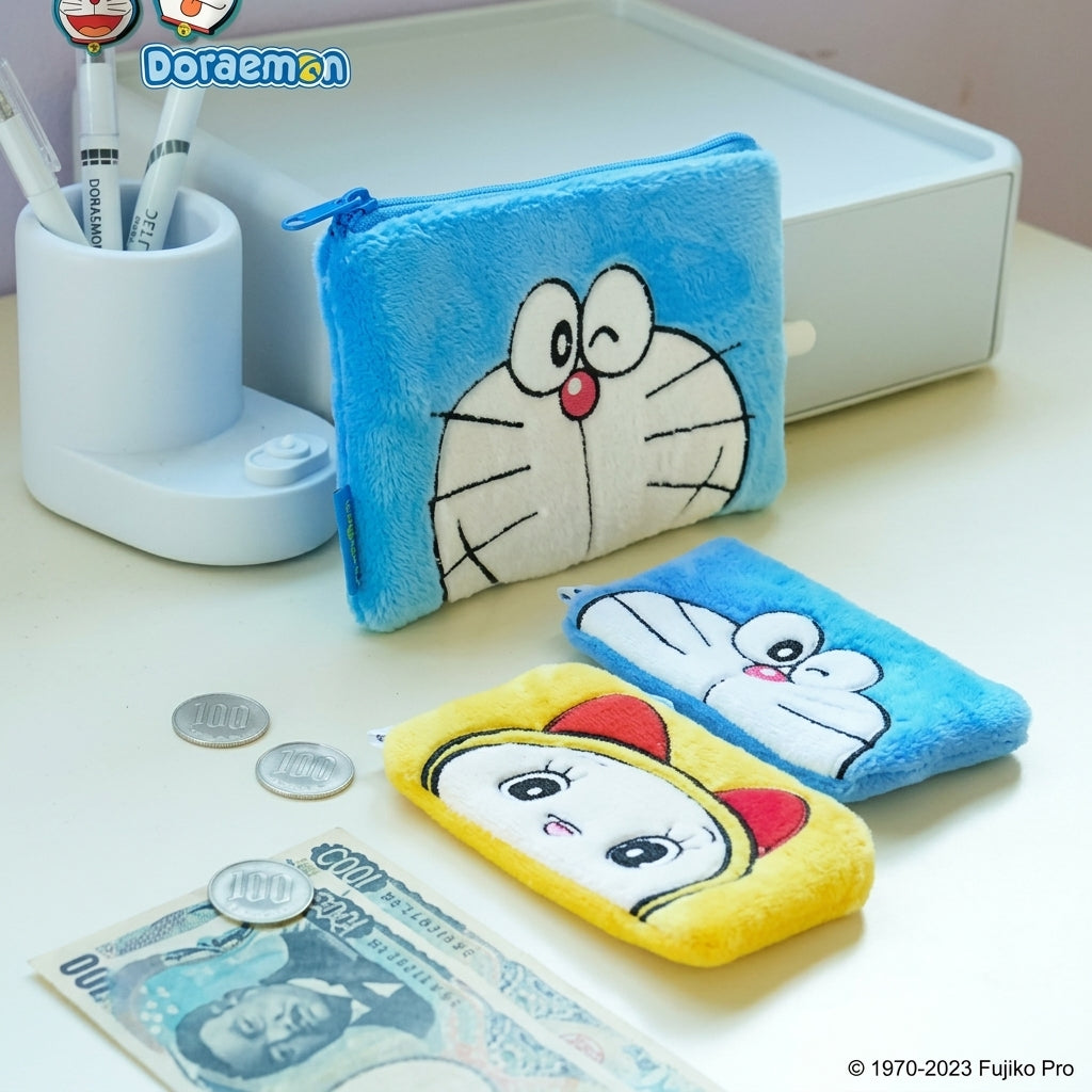 💙Doraemon Płaska Pluszowa Saszetka I Kawaii Anime Kosmetyczka Organizer
