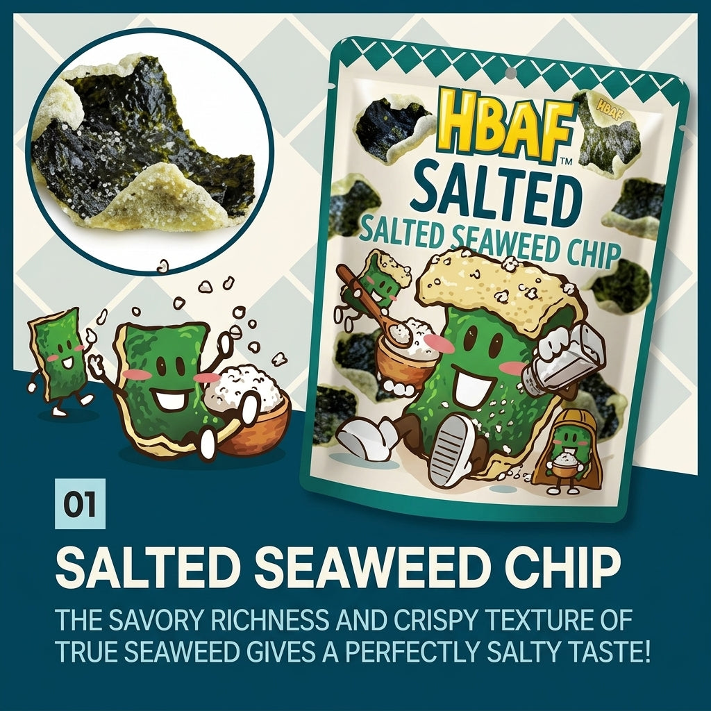 HBAF Salted Seaweed Gim Snack 40g I chrupiące algi, naturalny błonnik, czysta przyjemność