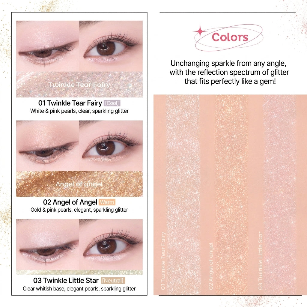 Play 101 Jewel Eye Glitter Liner 2.5g no.03 Twinkle Little Star I Eyeliner z drobinkami brokatu