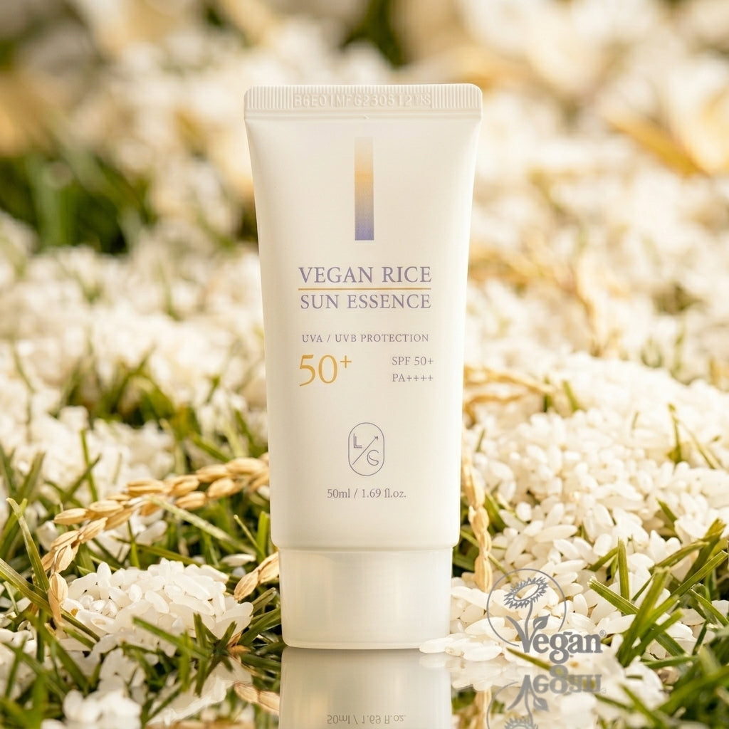 LICORNE Vegan Rice Sun Essence 50m I Wyjątkowo delikatna koreańska woda z otrębów ryżowych