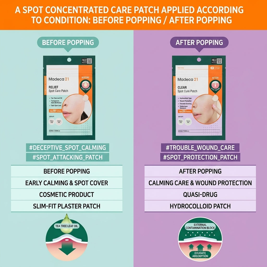 Madeca21 Relief Spot Care Patch (68szt) I Odpowiednie do stosowania przed wyciskaniem niedoskonałości