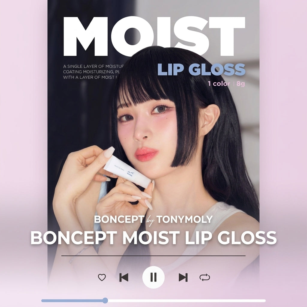 Boncept Moist Lip Gloss 01.Clear Coatng I niewymazujący się efekt błysku