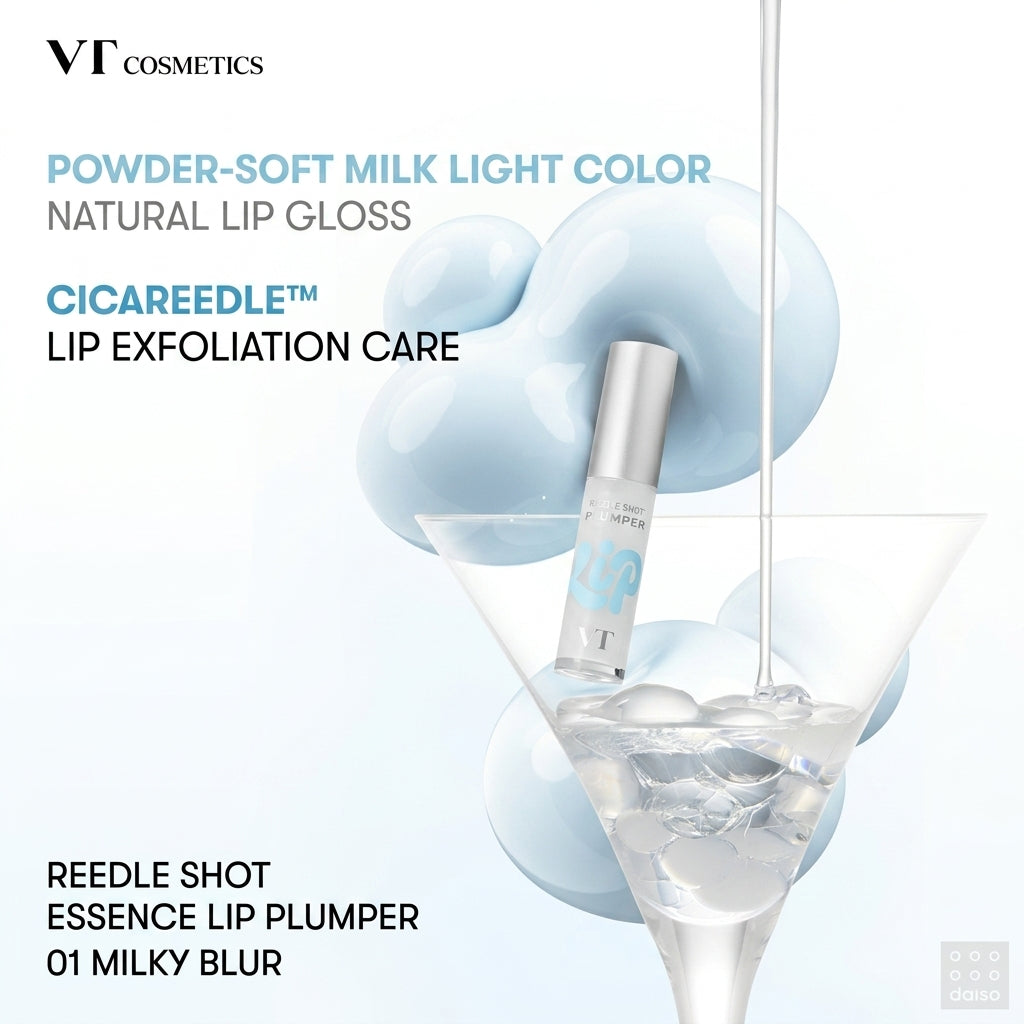 VT Reedle Shot Lip Plumper 01 Milky Blur 4ml I Subtelny efekt optycznego powiększenia ust