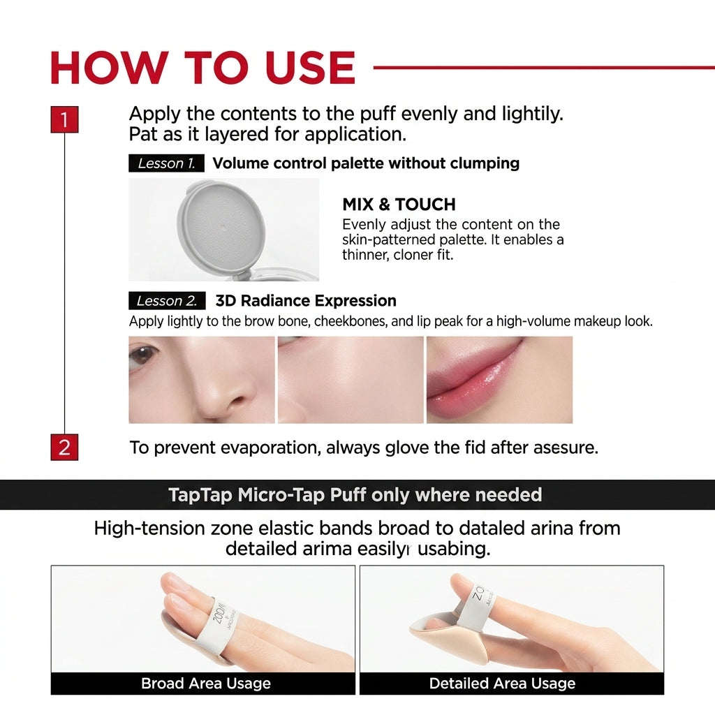 ZOOM by JUNGSAEMMOOL Glossy Up Cushion 4g | Mini Cushion z Efektem Glow