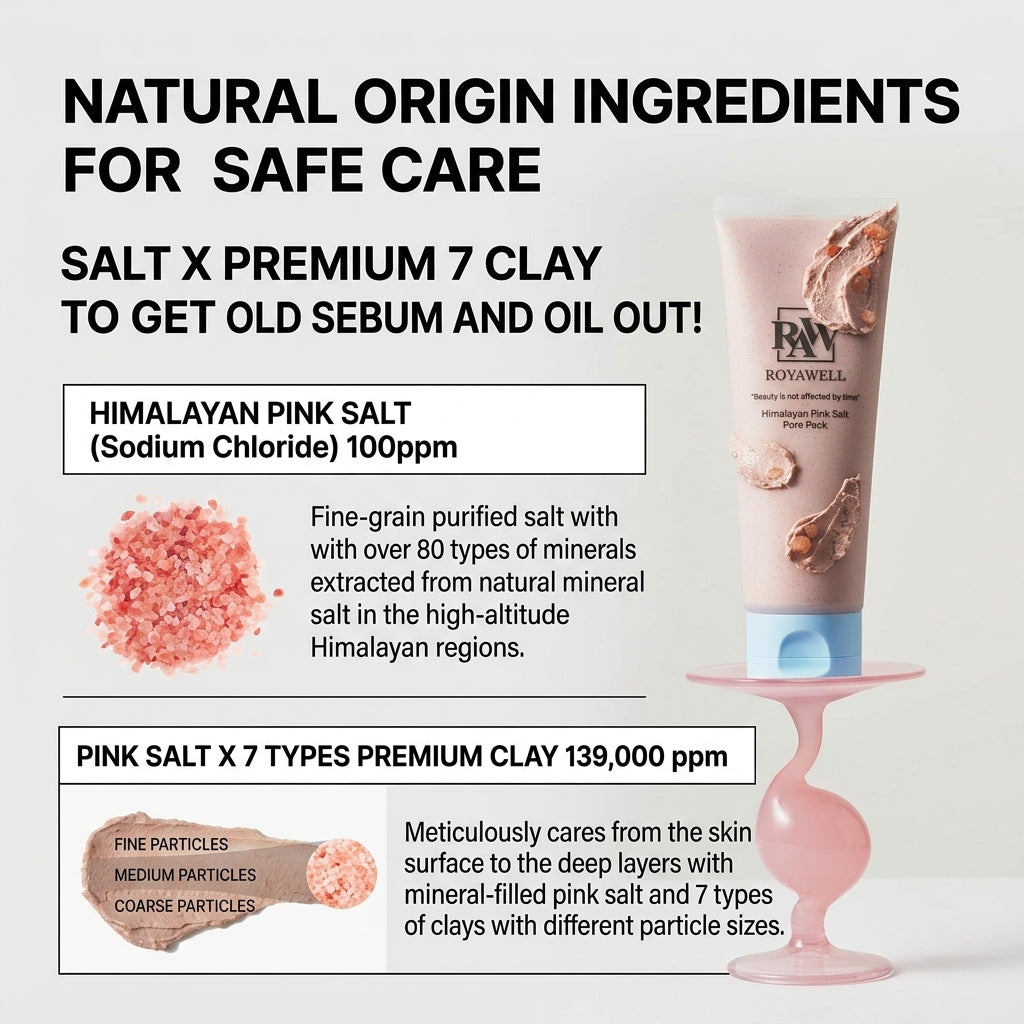 Royawell Himalayan Pink Salt Pore Pack 120g I maska głęboko oczyszczająca i zmniejszająca pory